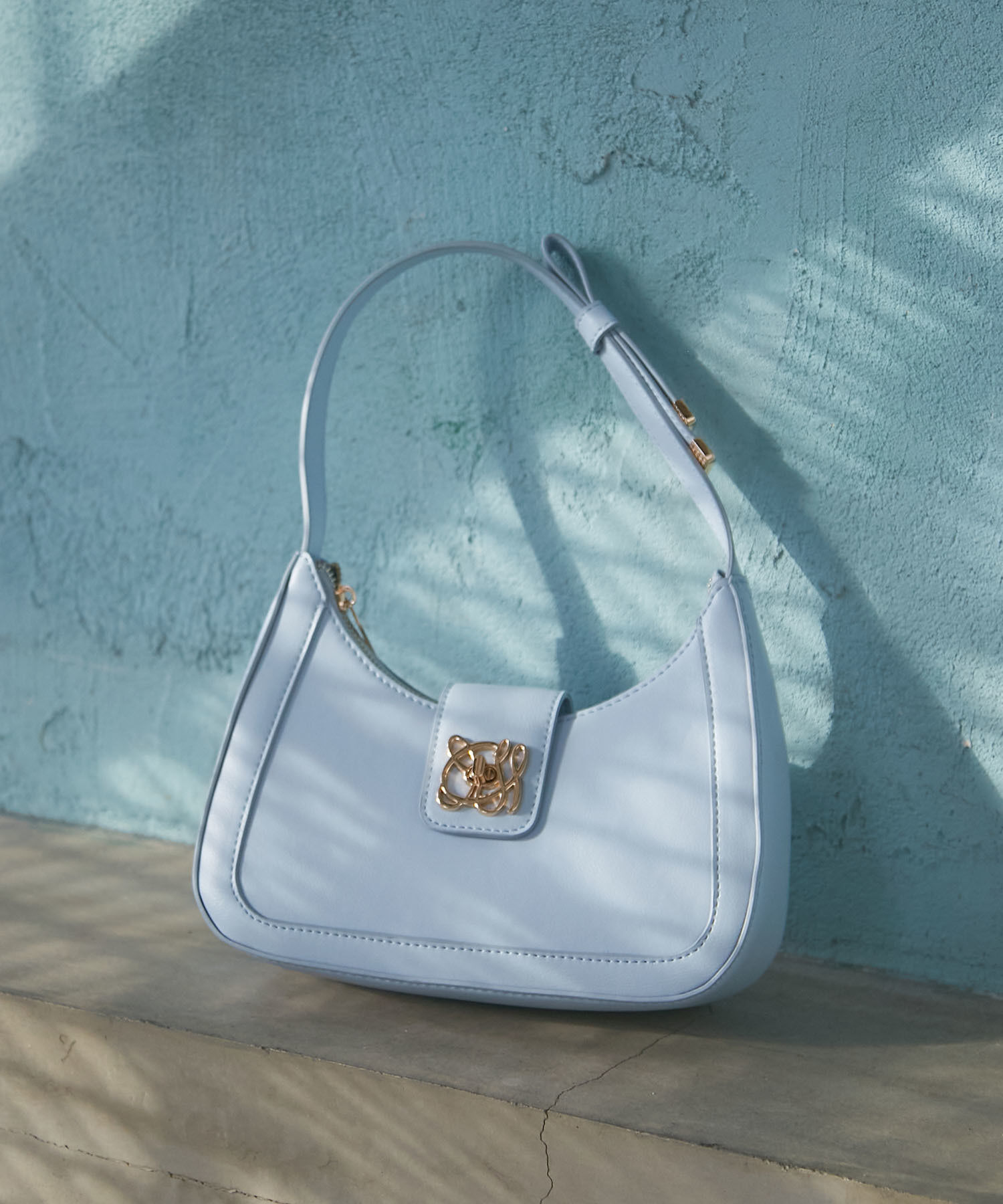 VIS「【ご好評につき追加生産】ハンドルリボンワンショルダーバッグ【180℃美人見え】」|ハンドバッグ|サックス(48)