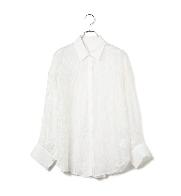 VIS「【洗える】【マルチWAY】シワ加工シアーシャツ」|シャツ・ブラウス|