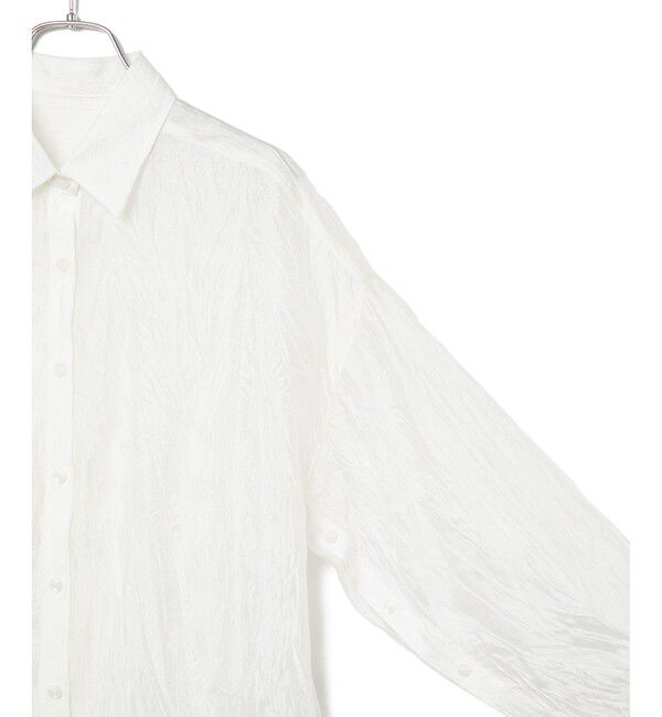 VIS「【洗える】【マルチWAY】シワ加工シアーシャツ」|シャツ・ブラウス|