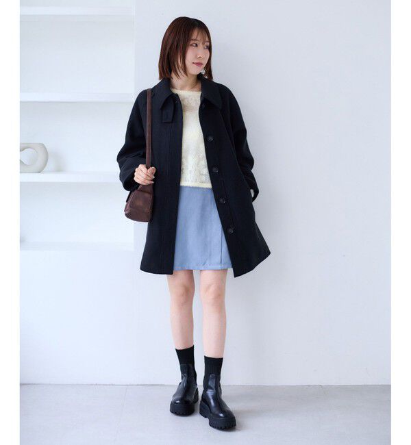 VIS「フラワーモチーフフェザーシアーニット」|ニット・セーター|