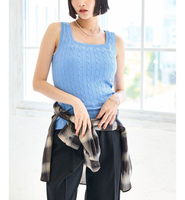 VIS「【前後2WAY】ケーブルニットタンクトップ」|タンクトップ|