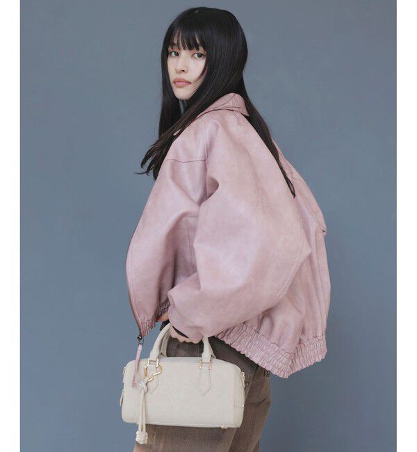 VIS「合皮＆スエードライクジップアップブルゾン」|ブルゾン・スタジャン|