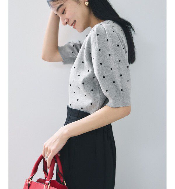 VIS「ドットジャガードニット」|ニット・セーター|