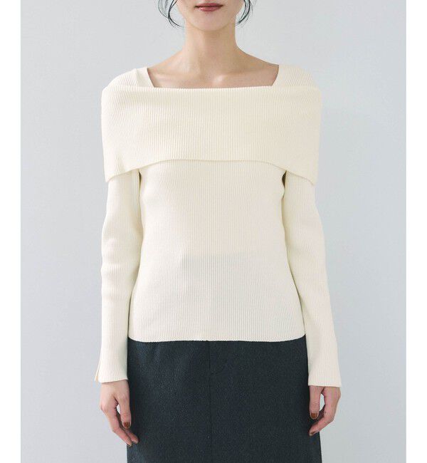 VIS「オフショルダーモチモチリブニット」|ニット・セーター|