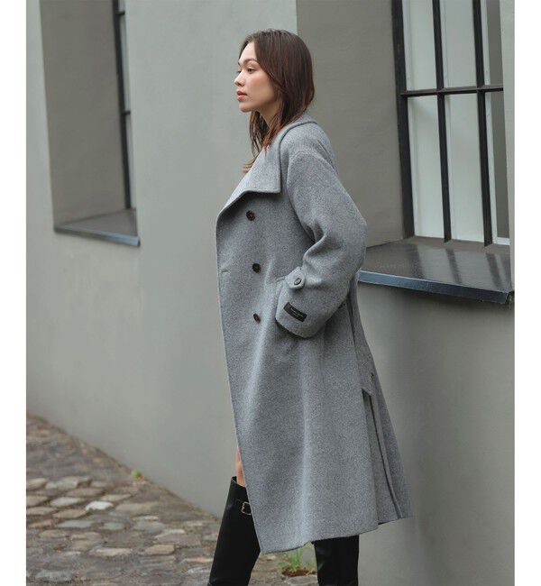 VIS「尾州シャギースタンドカラーロングコート/静電気防止・WEB限定PS・TMサイズ」|その他|