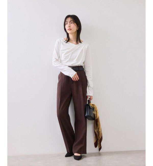 VIS「ドレープオフショルロンT/一部WEB限定カラー・イージーケア」|Tシャツ・カットソー|