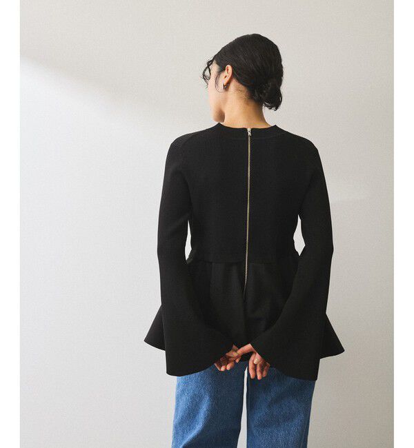 ADAM ET ROPE'「【再入荷】・【サステナブル】ペプラムコンビニットプルオーバー」|ニット・セーター|