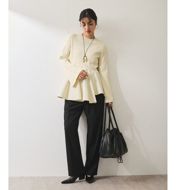 ADAM ET ROPE'「【再入荷】・【サステナブル】ペプラムコンビニットプルオーバー」|ニット・セーター|