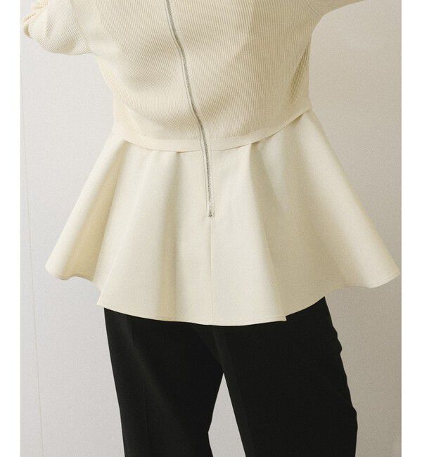 ADAM ET ROPE'「【再入荷】・【サステナブル】ペプラムコンビニットプルオーバー」|ニット・セーター|