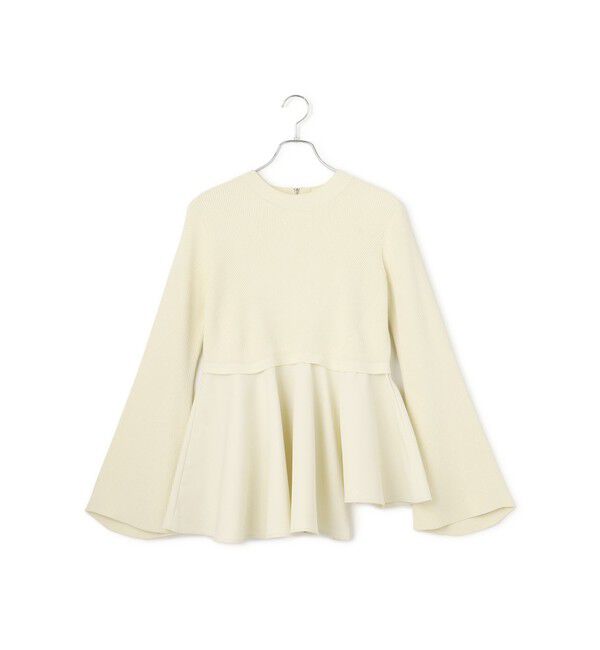 ADAM ET ROPE'「【再入荷】・【サステナブル】ペプラムコンビニットプルオーバー」|ニット・セーター|