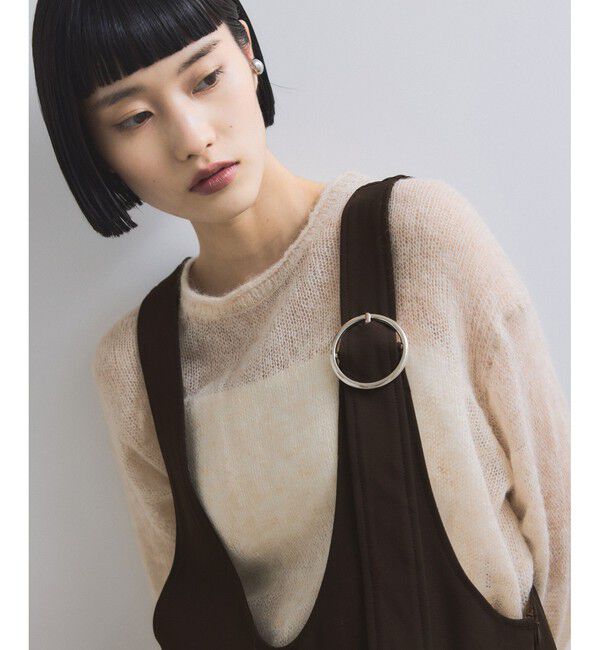 ADAM ET ROPE'「【WEB限定】ディープネックAラインワンピース」|ワンピース|