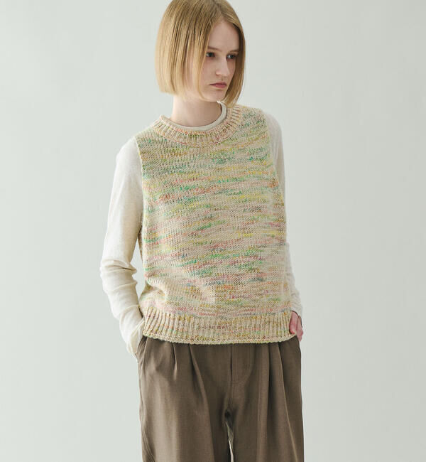 LE GLAZIK「LE GLAZIK | ミックスカラーヤーン ニットベスト WOMEN」|ベスト・ジレ|