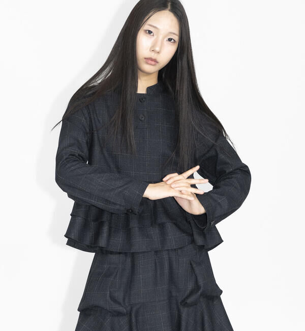  「eunoia | チェックボタン ブラウス WOMEN」|シャツ・ブラウス|