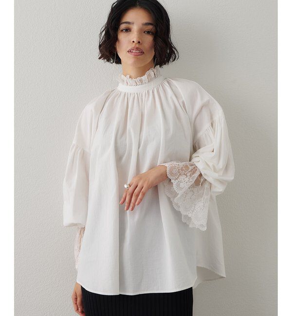  「レースギャザーブラウス」|シャツ・ブラウス|