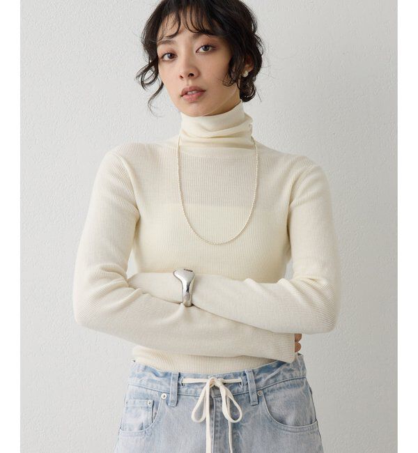  「ソフトRIBタートル」|ニット・セーター|オフホワイト