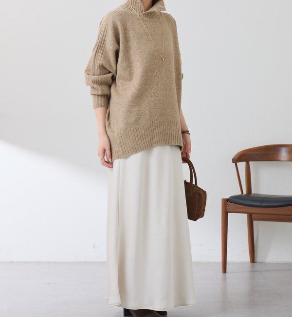  「ウール混スリットタートルニット」|ニット・セーター|