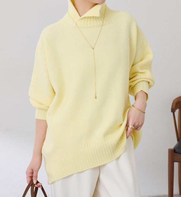  「ウール混スリットタートルニット」|ニット・セーター|