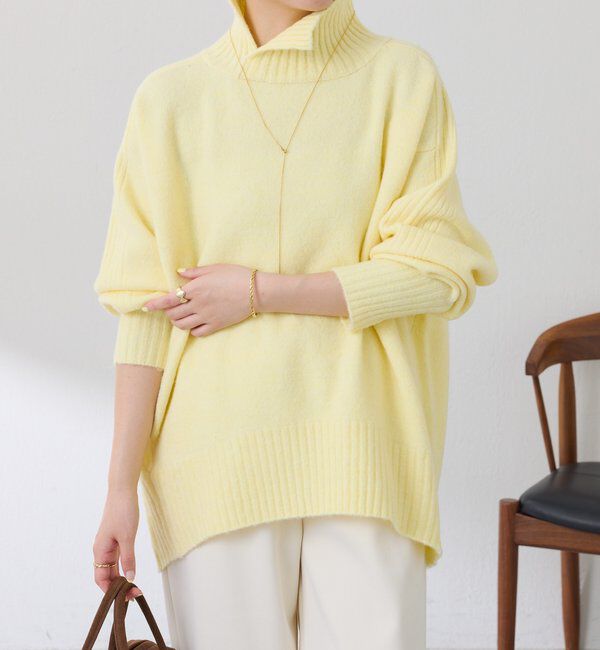  「ウール混スリットタートルニット」|ニット・セーター|
