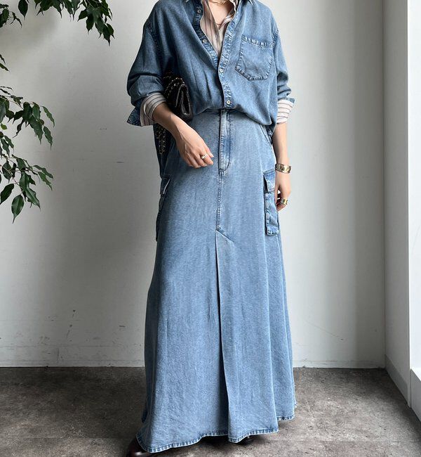  「リヨセルデニムカーゴスカート」|スカート|