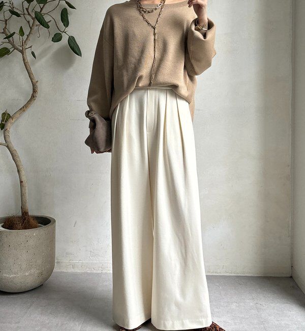  「ウォームタックワイドパンツ」|チノ|