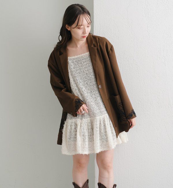  「【WEB・一部店舗限定/前後2WAY】格子フェザーチュニック」|ワンピース|