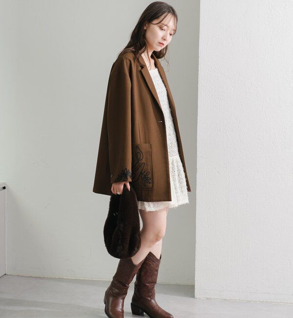  「【WEB・一部店舗限定/前後2WAY】格子フェザーチュニック」|ワンピース|