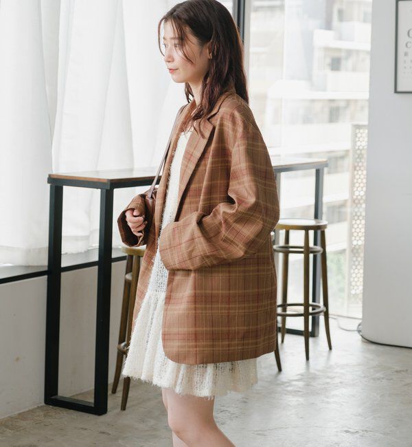  「【WEB・一部店舗限定/前後2WAY】格子フェザーチュニック」|ワンピース|