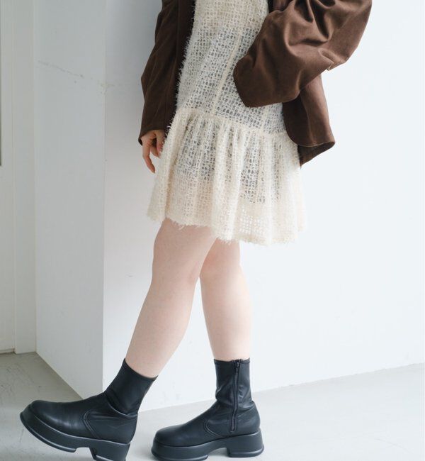  「【WEB・一部店舗限定/前後2WAY】格子フェザーチュニック」|ワンピース|