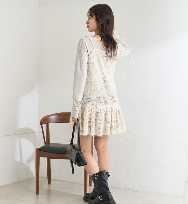  「【WEB・一部店舗限定/前後2WAY】格子フェザーチュニック」|ワンピース|