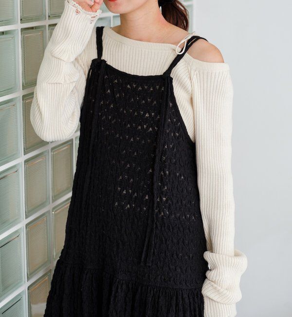  「【WEB・一部店舗限定/前後2WAY】格子フェザーチュニック」|ワンピース|