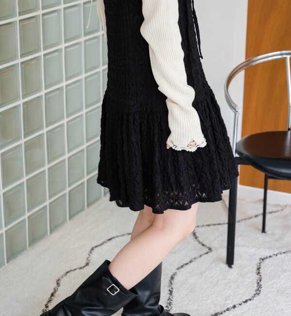  「【WEB・一部店舗限定/前後2WAY】格子フェザーチュニック」|ワンピース|