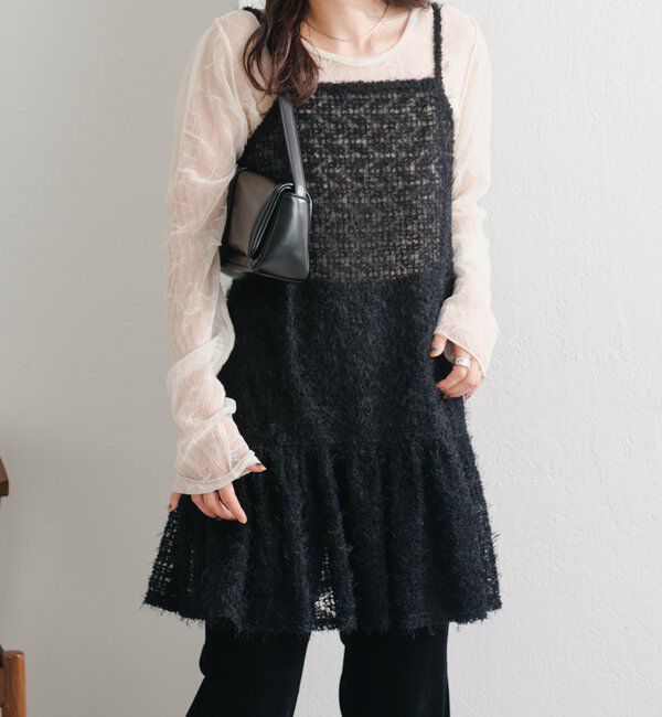  「【WEB・一部店舗限定/前後2WAY】格子フェザーチュニック」|ワンピース|