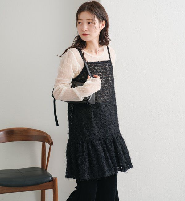  「【WEB・一部店舗限定/前後2WAY】格子フェザーチュニック」|ワンピース|