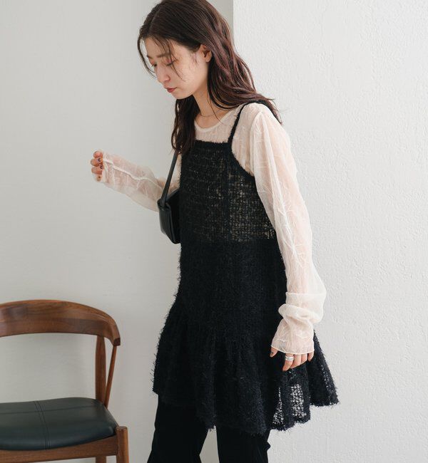  「【WEB・一部店舗限定/前後2WAY】格子フェザーチュニック」|ワンピース|