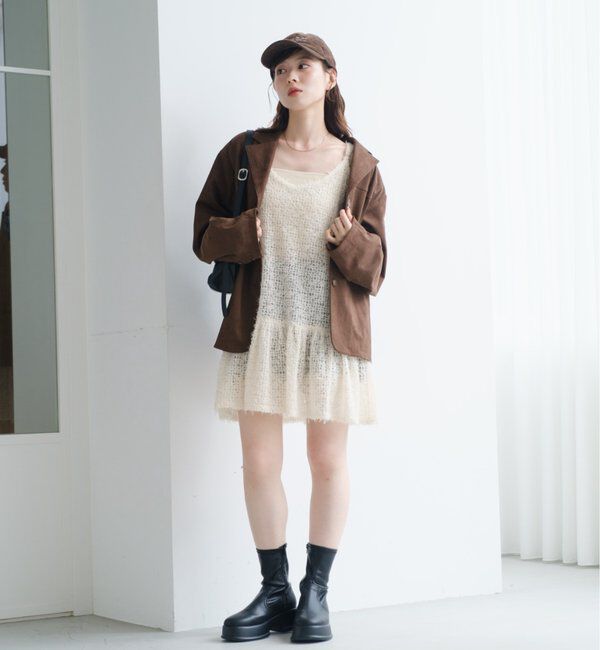  「【WEB・一部店舗限定/前後2WAY】格子フェザーチュニック」|ワンピース|