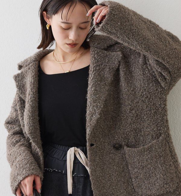  「【インフルエンサーYossshiiii企画】ボアライクコーディガン」|カーディガン|モカ