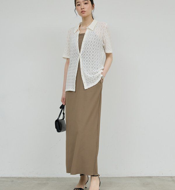  「【3サイズ展開】ストレッチマキシキャミワンピース」|ワンピース|