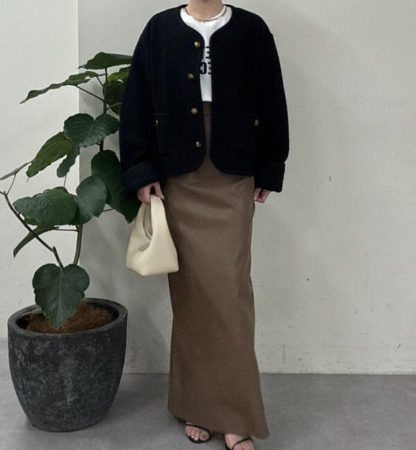  「フェイクレザータイトスカート」|スカート|