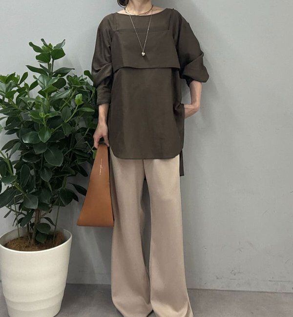  「ワイドドロストサテンパンツ」|チノ|