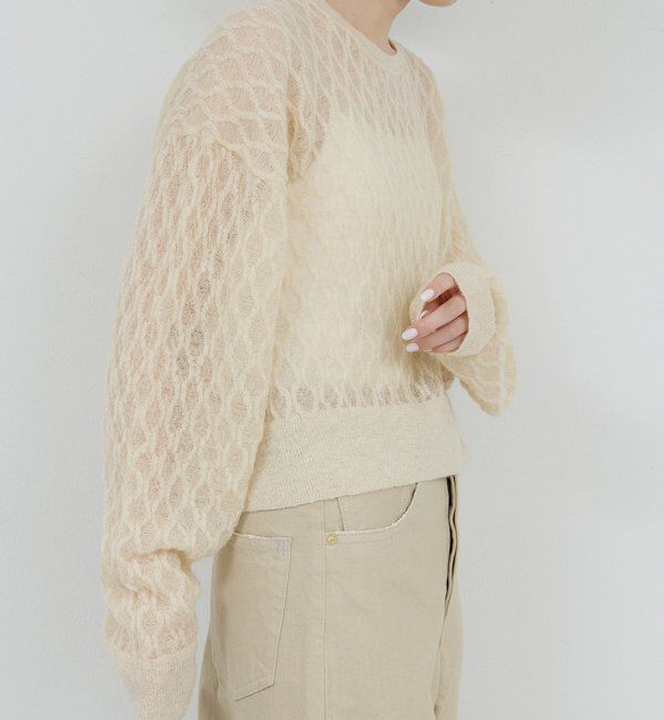  「【HERITANOVUM】 シアーモヘヤジャガードニット」|ニット・セーター|