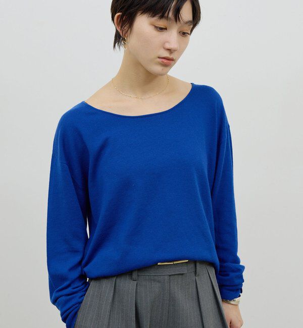  「【手洗い可】メリノウールニットプルオーバー」|ニット・セーター|ブルー