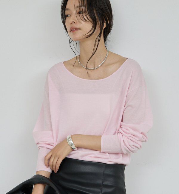  「【手洗い可】メリノウールニットプルオーバー」|ニット・セーター|ピンク