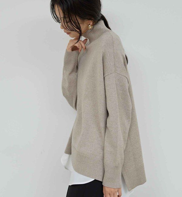  「【手洗い可】【全骨格対応】オーバータートルニット」|ニット・セーター|