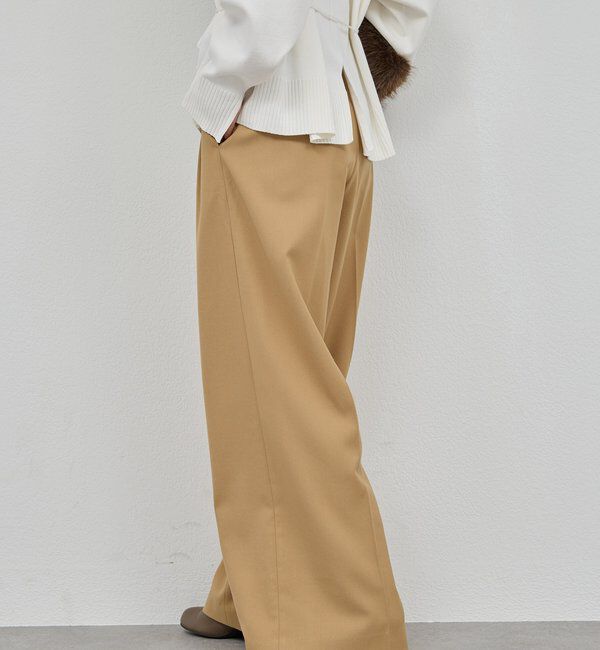  「ベルトレスタックワイドパンツ」|チノ|