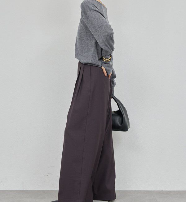  「ベルトレスタックワイドパンツ」|チノ|