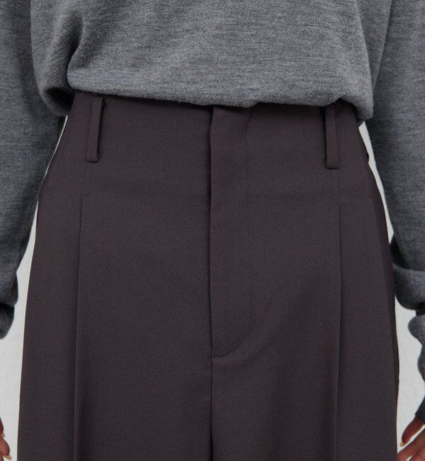  「ベルトレスタックワイドパンツ」|チノ|