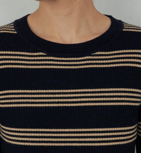  「【手洗い可】【HERITANOVUM】ボーダークループルオーバー」|ニット・セーター|