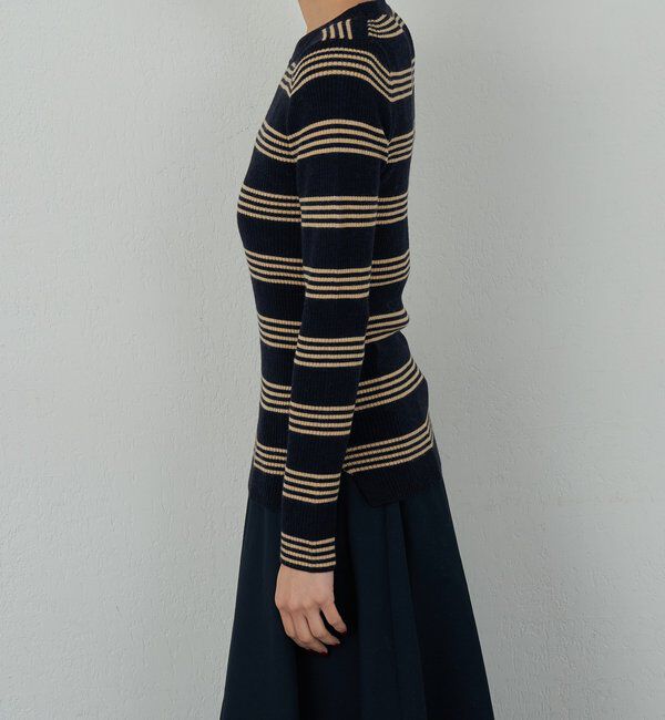  「【手洗い可】【HERITANOVUM】ボーダークループルオーバー」|ニット・セーター|