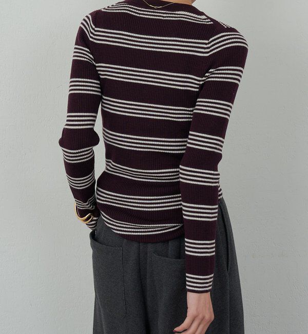  「【手洗い可】【HERITANOVUM】ボーダークループルオーバー」|ニット・セーター|