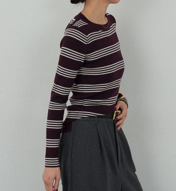  「【手洗い可】【HERITANOVUM】ボーダークループルオーバー」|ニット・セーター|